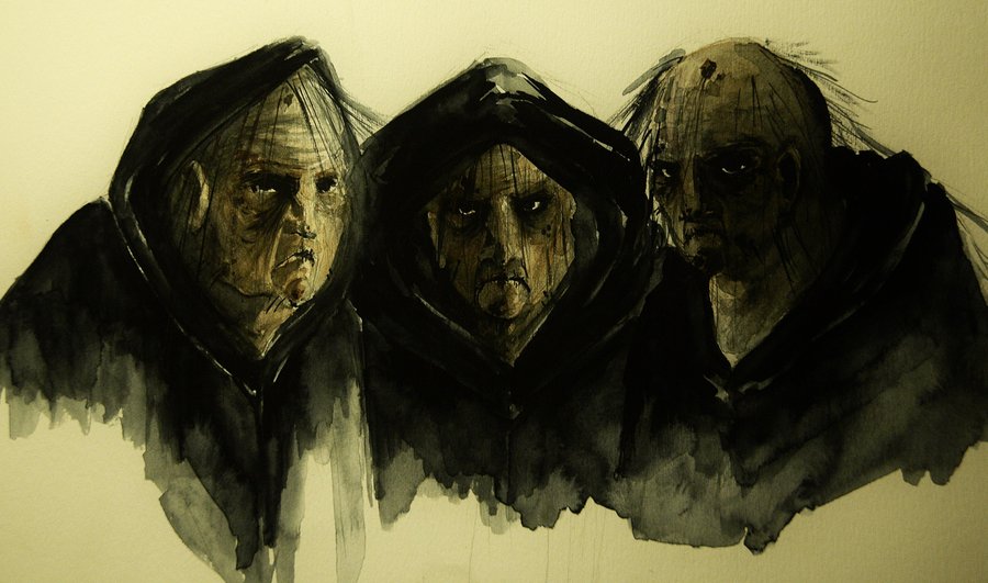 macbeth three witches drawing